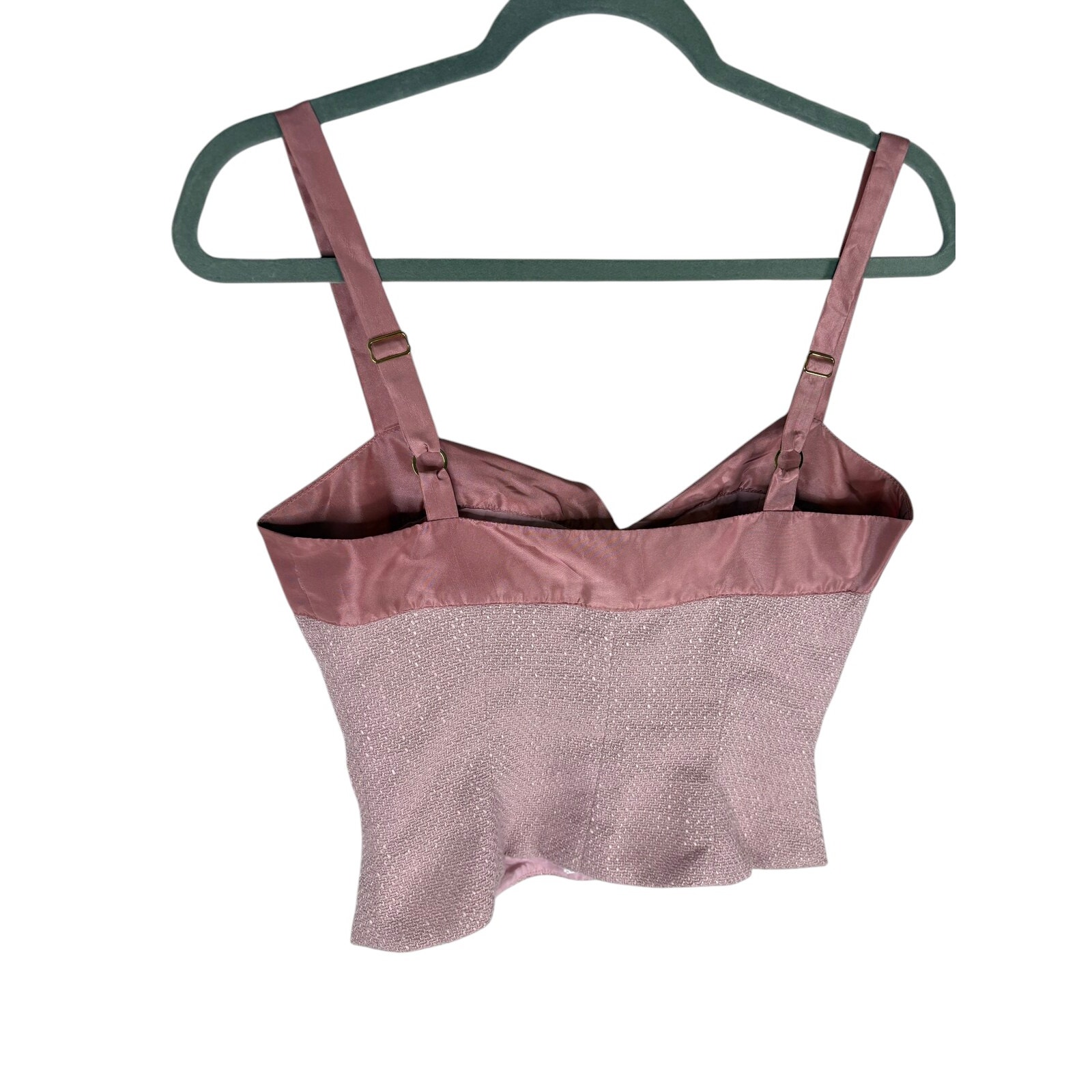 Fait Par Foutch Evelyn Cropped Top Tweed Linen Coquette Preppy Evening Y2k M — image 7 of 8